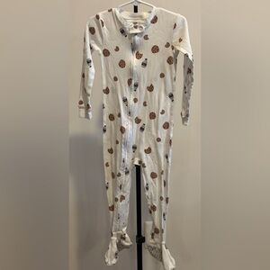 Carter's White Cookie & Milk Bottle Footed One-Piece Pajamas